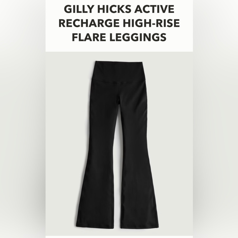 Like New Gilly Hicks high rise flared black leggings. Size Medium Long
